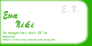 eva niki business card
